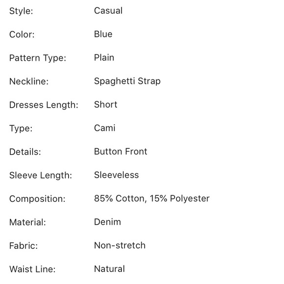 NWT Denim Thin Strap Dress - Picture 6 of 7